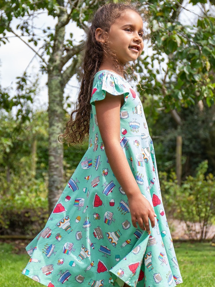 Frugi Girls Pink Morwenna Skater Dress - Image 5 of 6