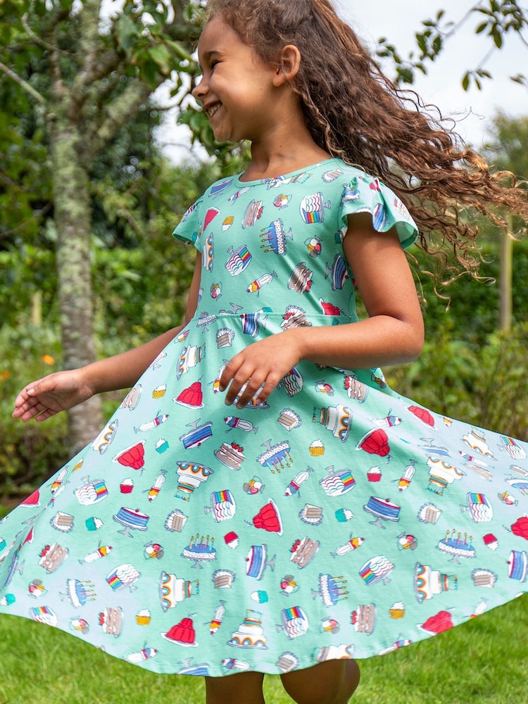 Frugi Girls Pink Morwenna Skater Dress - Image 6 of 6
