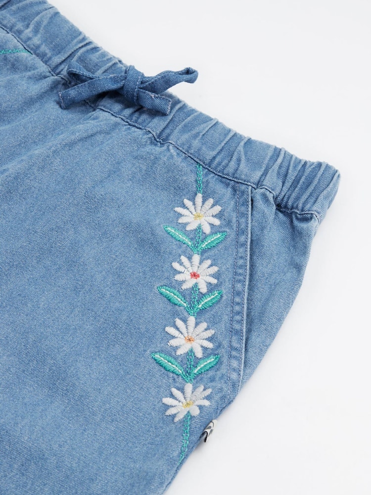 Frugi Blue Eleanor Denim 100% Organic Cotton Culottes - Image 2 of 5