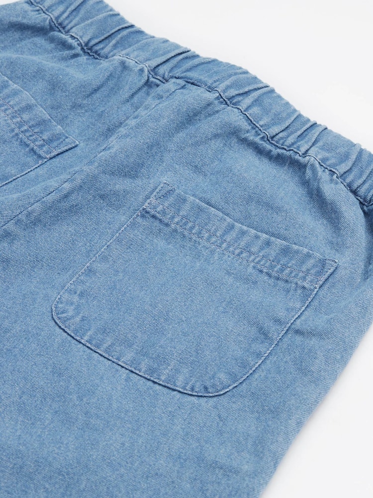 Frugi Blue Eleanor Denim 100% Organic Cotton Culottes - Image 3 of 5
