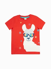 Красный - Красная футболка с аппликацией Frugi Carsen - Детский топ - Image 1 of 4