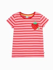 Frugi Pink Camille Appliqué T-Shirt - Image 1 of 4
