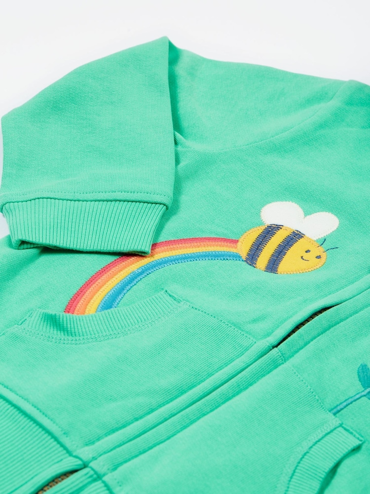 Verde - Sudadera con capucha Carbis de algodón orgánico 100% de Frugi - Imagen 2 de 4