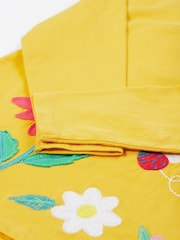 Frugi Yellow Carmen Appliqué 100% Organic Cotton Top - Image 3 of 4