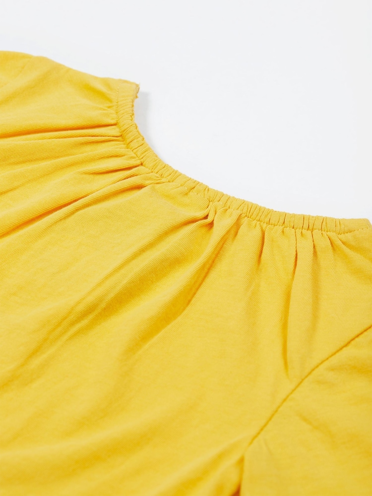 Frugi Yellow Carmen Appliqué 100% Organic Cotton Top - Image 4 of 4