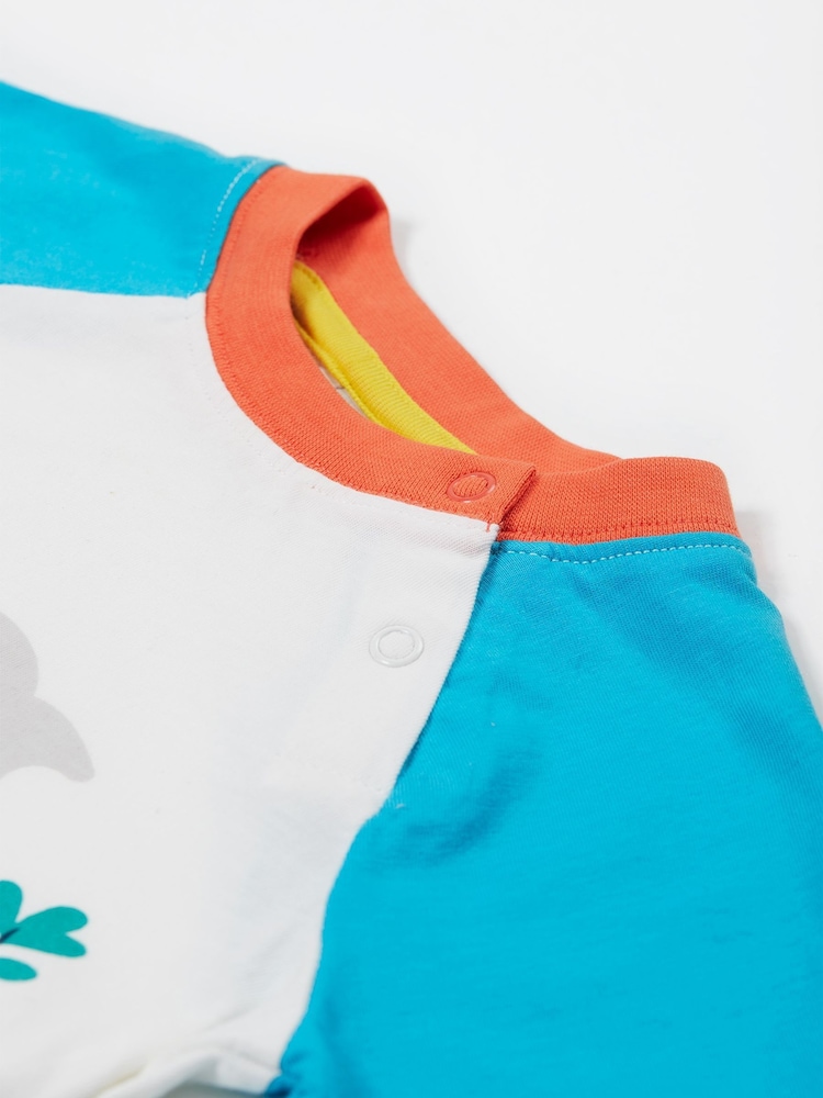 Frugi White Reid Raglan 100% Organic Cotton T-Shirt - Image 3 of 4