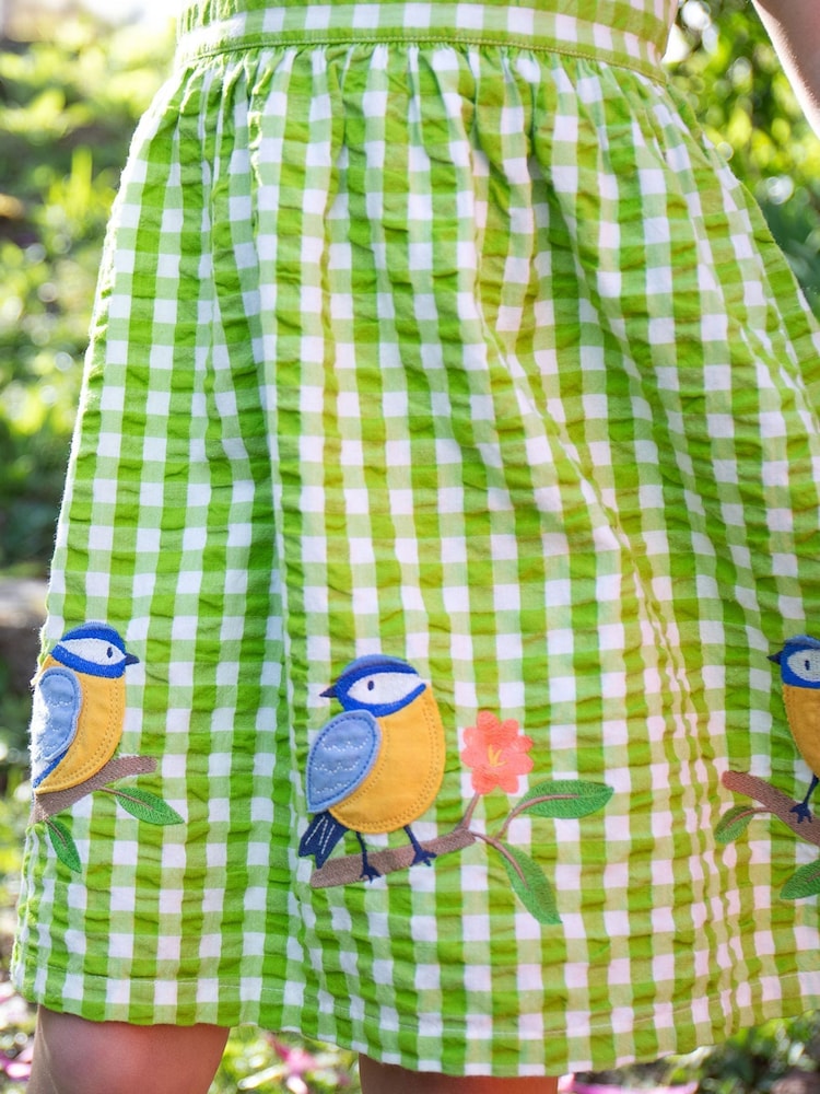 Frugi Green Gingham Bird Dress - Image 2 of 6