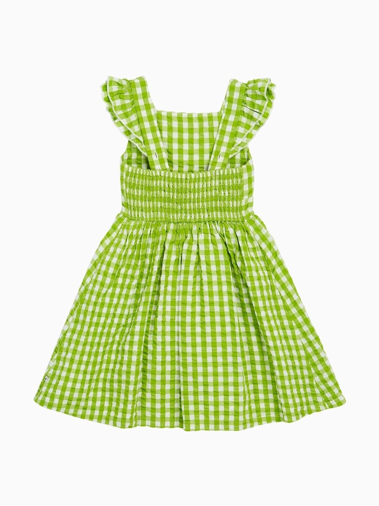 Frugi Green Gingham Bird Dress - Image 3 of 6