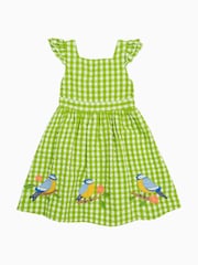 Frugi Green Gingham Bird Dress - Image 4 of 6