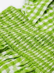 Frugi Green Gingham Bird Dress - Image 6 of 6