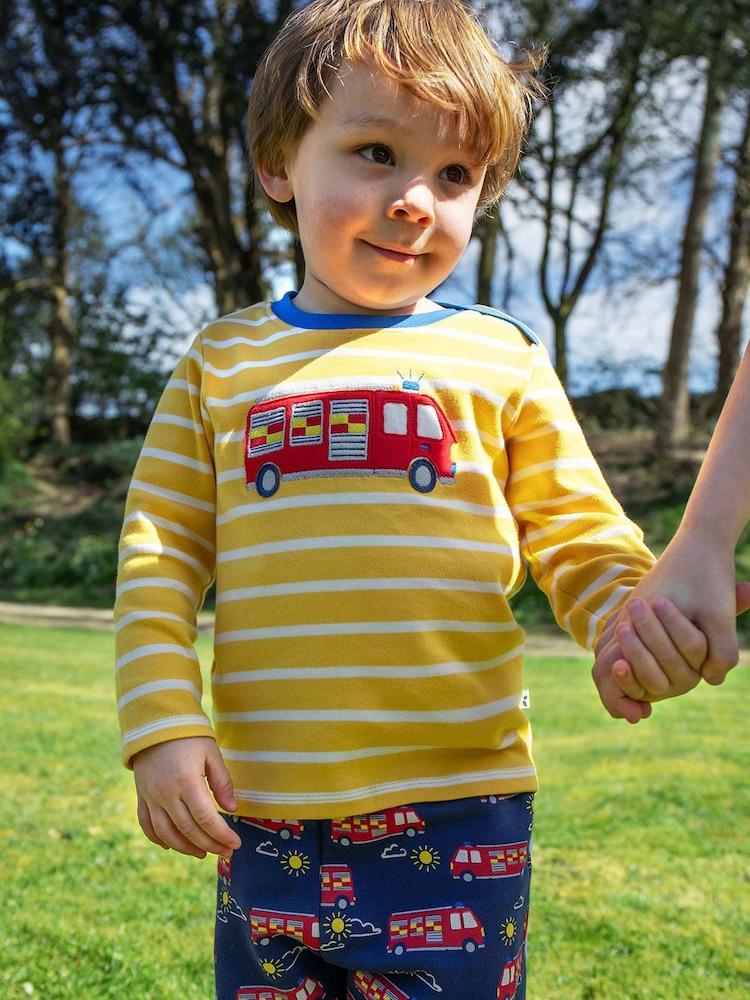 Frugi Yellow Orion Appliqué 100% Organic Cotton Top - Image 1 of 5