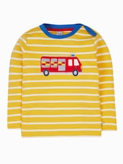 Frugi Yellow Orion Appliqué 100% Organic Cotton Top - Image 2 of 5