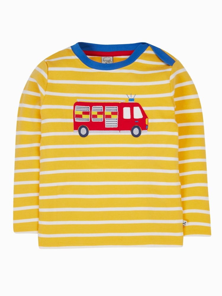 Frugi Yellow Orion Appliqué 100% Organic Cotton Top - Image 2 of 5 Frugi Yellow Orion Appliqué 100% Organic Cotton Top - Image 2 of 5