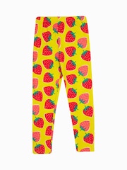 Frugi Yellow Strawberry Printed Leggings - Image 1 of 4