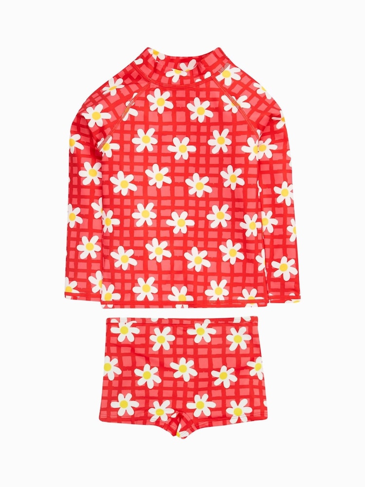 Frugi Pink Flower Rash Vest Set - Image 1 of 4 Frugi Pink Flower Rash Vest Set - Image 1 of 4