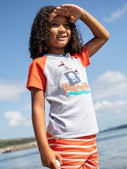 Gris - Camiseta azul marino con manga raglán Renny de Frugi - Applique Top - Imagen 1 de 4