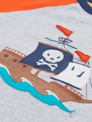 Gris - Camiseta azul marino con manga raglán Renny de Frugi - Applique Top - Imagen 4 de 4