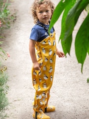 Frugi Yellow Puddle Buster Printed Trousers - Image 1 of 7