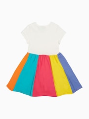 Frugi Kids Blue Rainbow 100% Organic Cotton Jersey Dress - Image 2 of 7