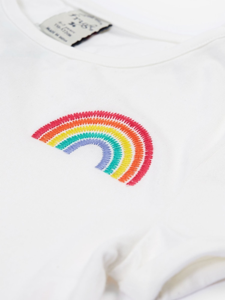 Frugi Kids Blue Rainbow Jersey Dress - Image 4 of 7