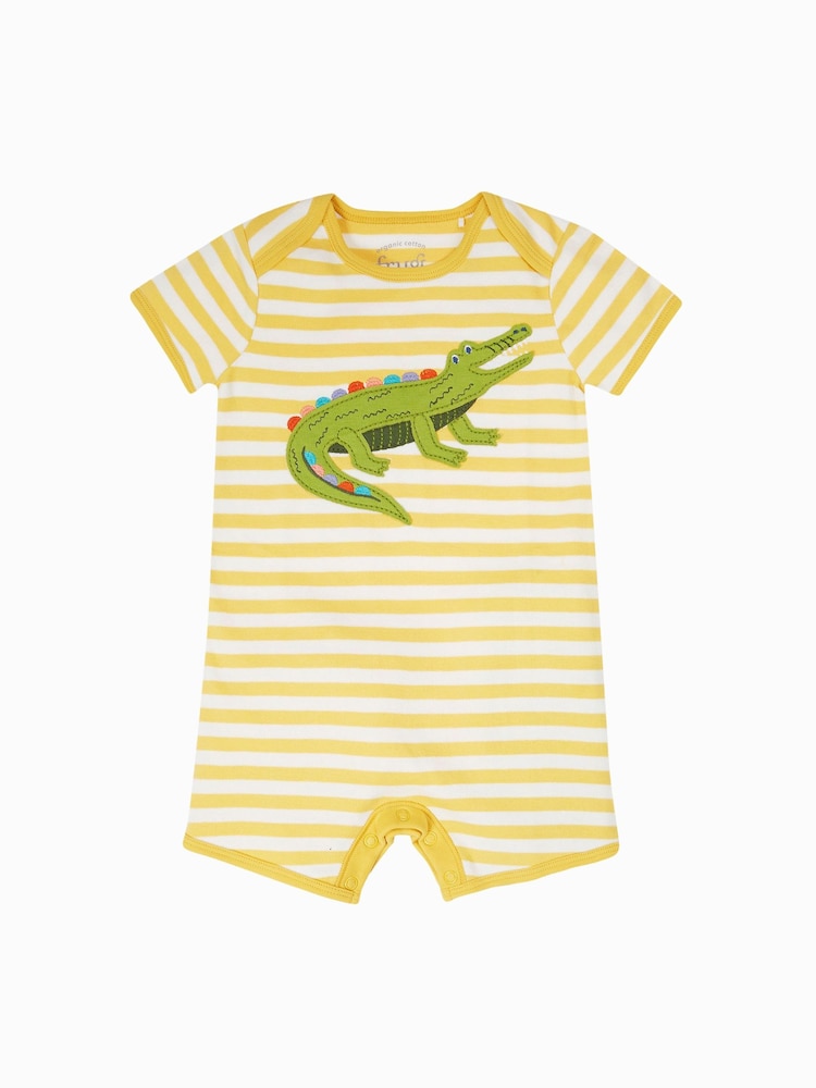 Frugi Baby Yellow Rue 100% Organic Cotton Romper - Image 1 of 4