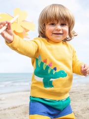 Frugi Yellow Dinosaur Easy On Jumper Sweatshirt - Image 1 of 5