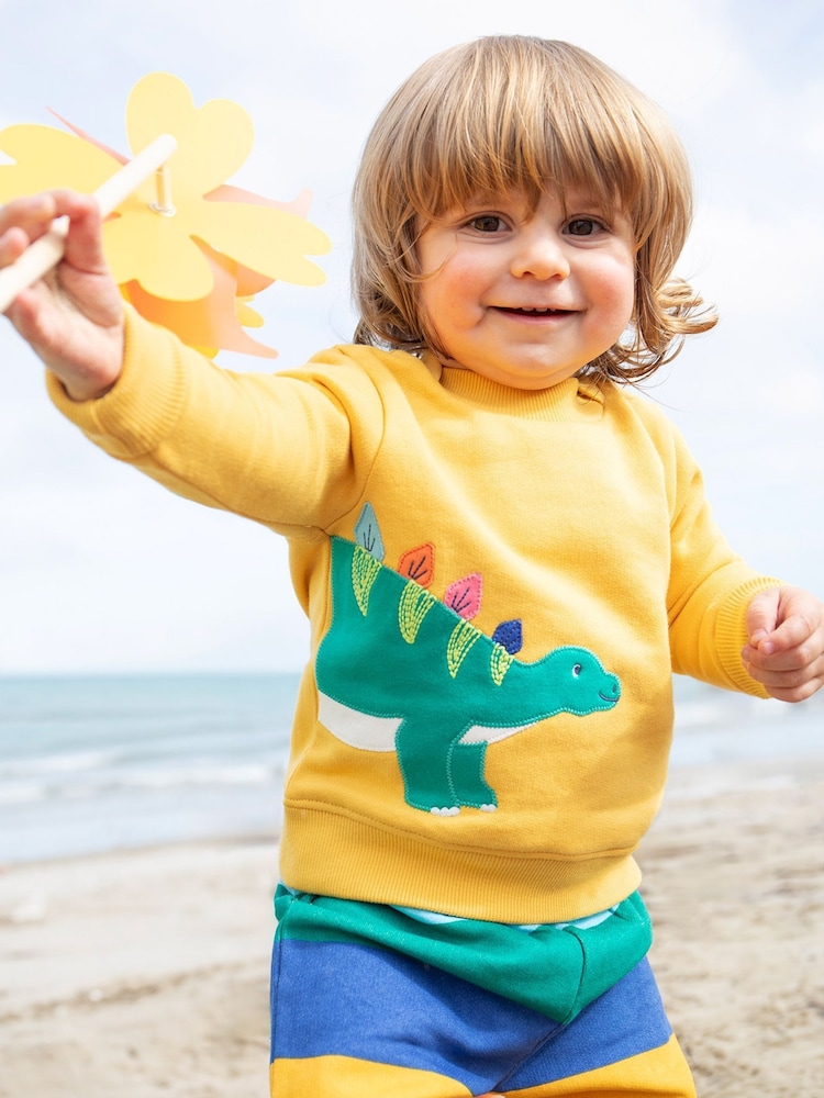 Frugi Yellow Dinosaur Easy On Jumper Sweatshirt - Image 1 of 5