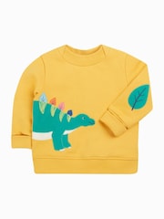 Frugi Yellow Dinosaur Easy On Jumper Sweatshirt - Image 2 of 5