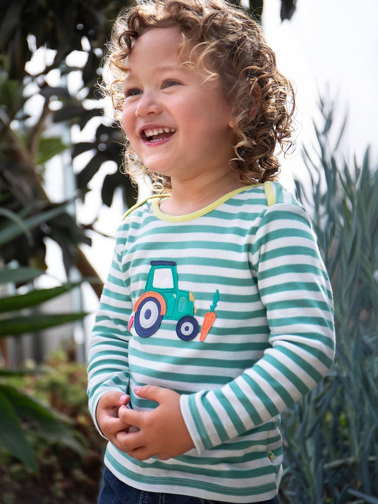 Frugi Blue Bobby 100% Organic Cotton Appliqué Top - Imagen 1 de 5