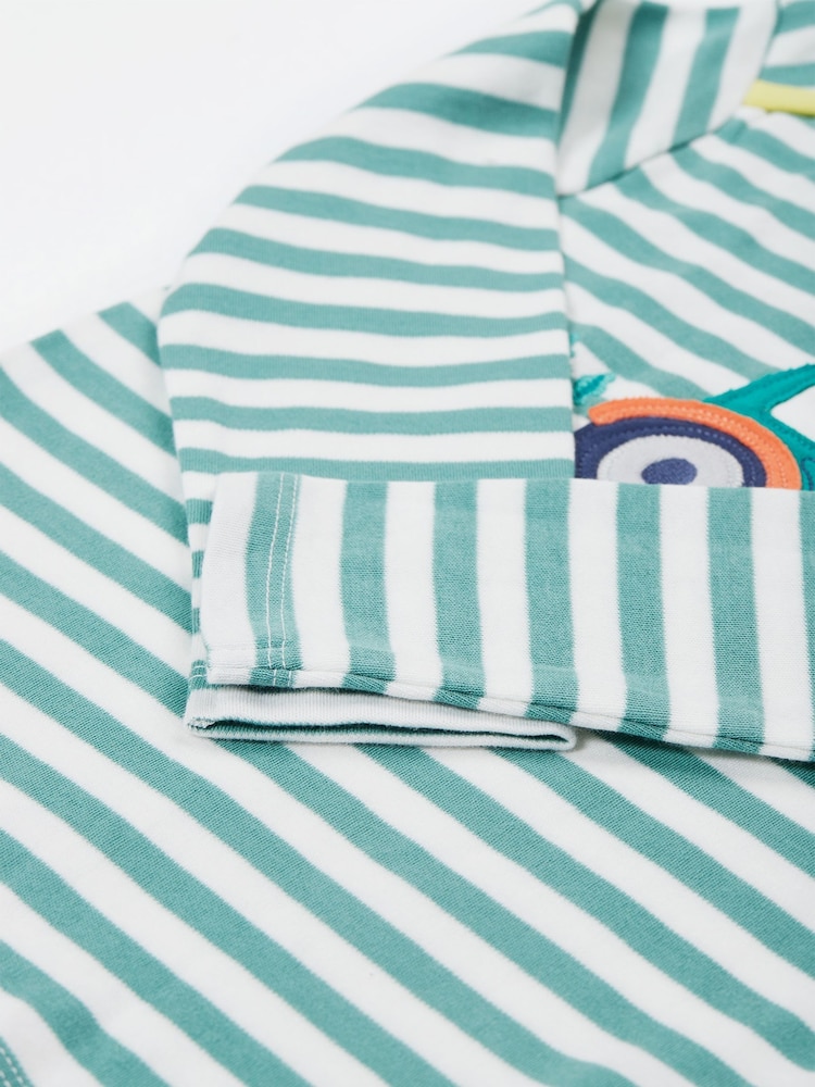 Frugi Blue Bobby 100% Organic Cotton Appliqué Top - Image 4 of 5