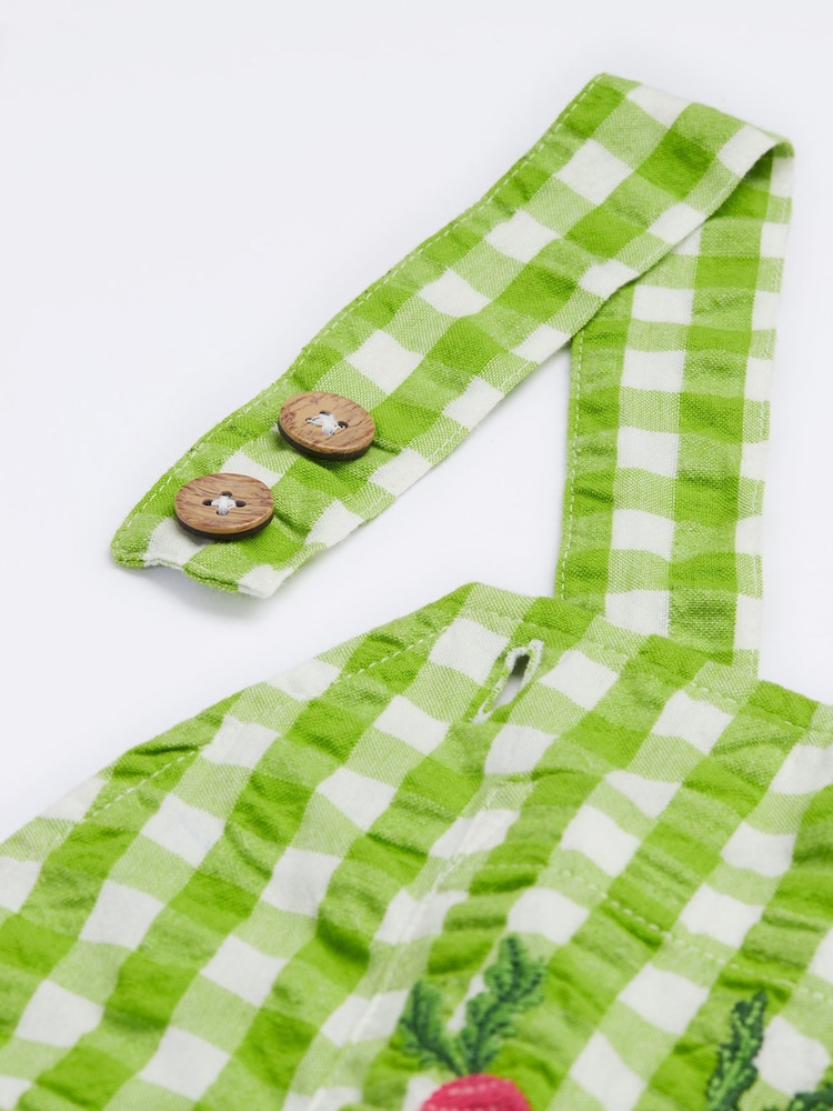 Frugi Green Gingham Culotte Dungarees - Image 4 of 6