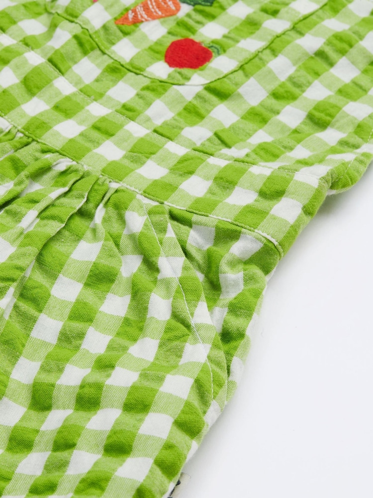 Frugi Green Gingham Culotte Dungarees - Image 5 of 6