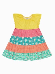 Frugi Blue Kids Rainbow Dorothy Twirly 100% Organic Cotton Dress - Image 3 of 6