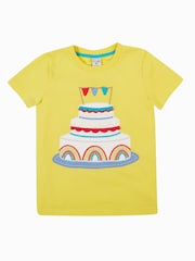 Frugi Yellow Celebration 100% Organic Cotton T-Shirt - Image 2 of 4