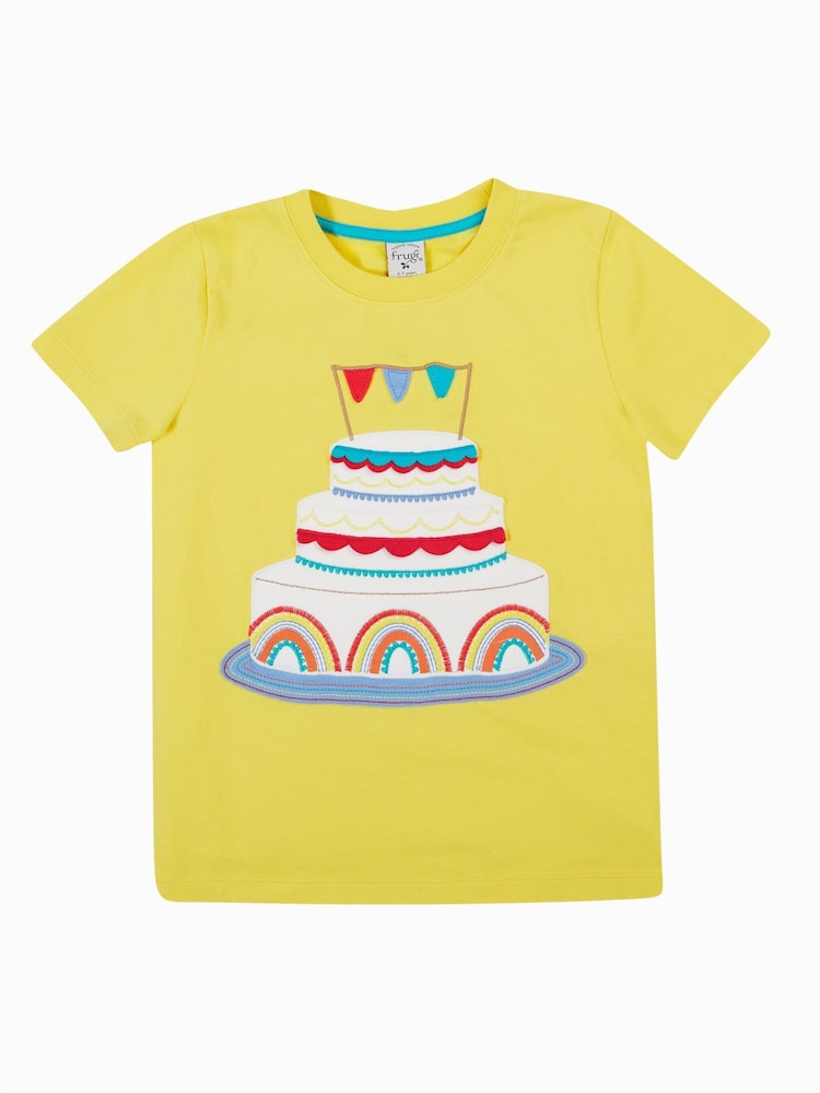 Frugi Yellow Celebration 100% Organic Cotton T-Shirt - Image 2 of 4