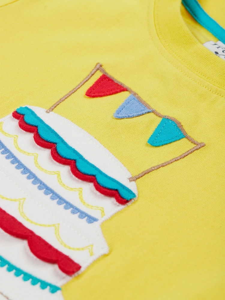 Frugi Yellow Celebration 100% Organic Cotton T-Shirt - Image 4 of 4