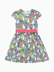 Frugi Blue Bunny Party Skater Dress - Image 1 of 7