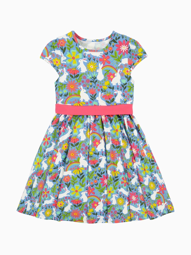 Frugi Blue Bunny Party Skater Dress - Image 1 of 7