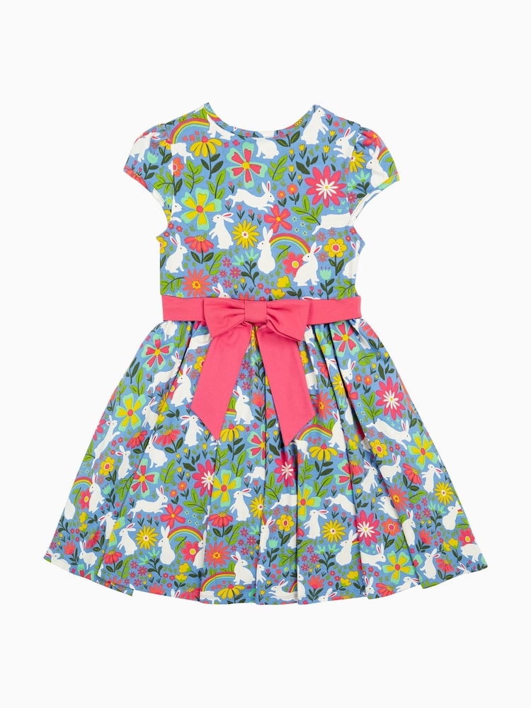 Frugi Blue Bunny Party Skater Dress - Image 2 of 7