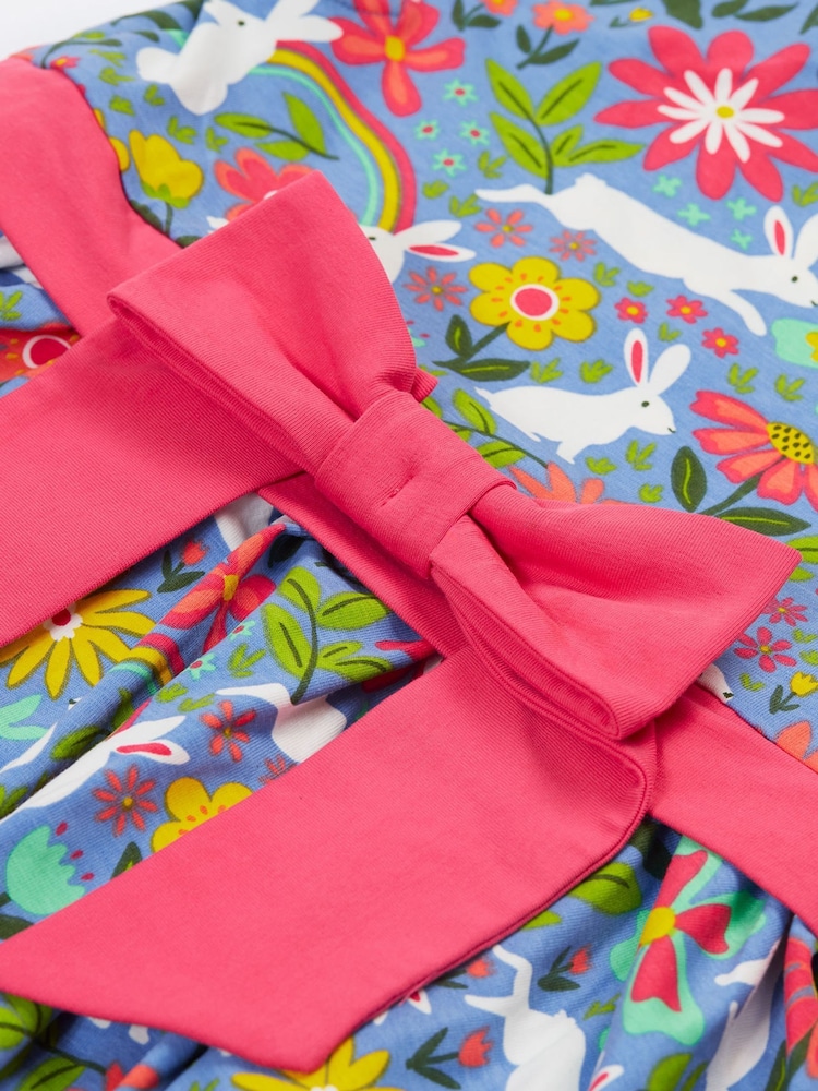 Frugi Blue Bunny Party Skater Dress - Image 3 of 7