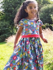 Frugi Blue Bunny Party Skater Dress - Image 6 of 7