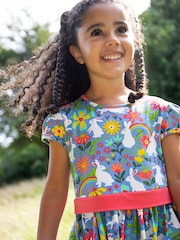Frugi Blue Bunny Party Skater Dress - Image 7 of 7