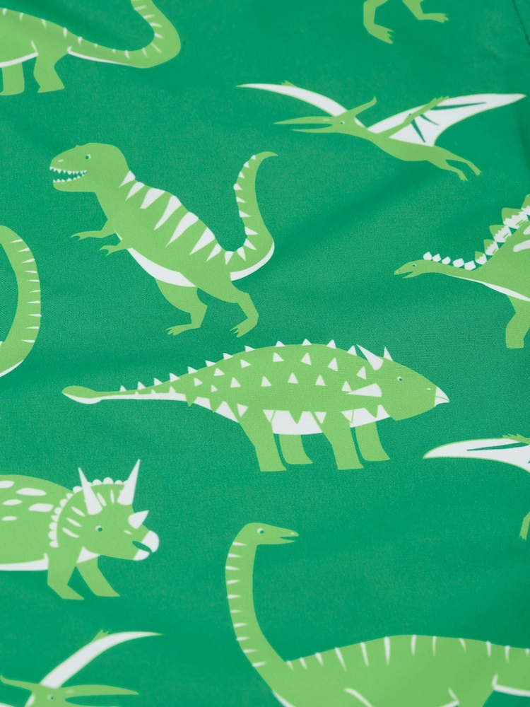 Frugi Green Dinosaur Waterproof Printed Trousers - Image 4 of 5