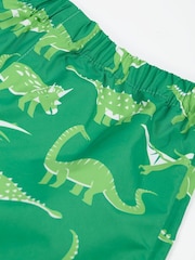 Verde - Frugi Green Dinosaur Waterproof Printed Trousers - Imagen 5 de 5