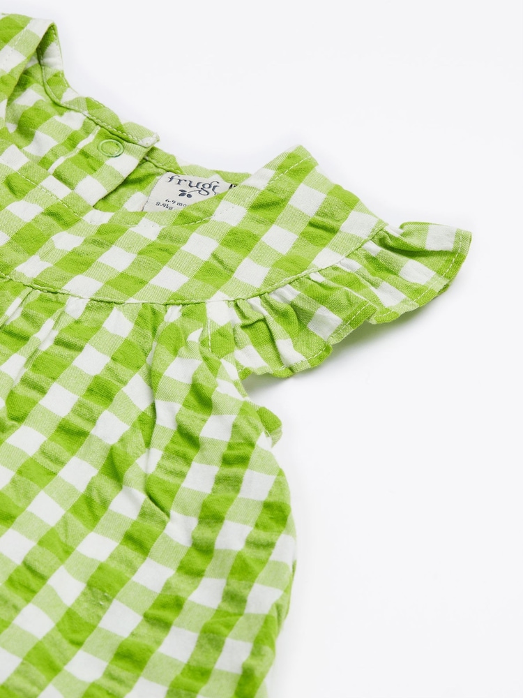 Frugi Green Gingham Body Dress - Image 3 of 5
