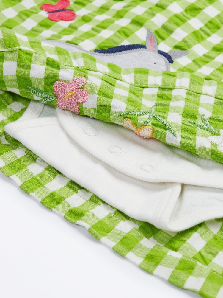 Frugi Green Gingham Body Dress - Image 4 of 5