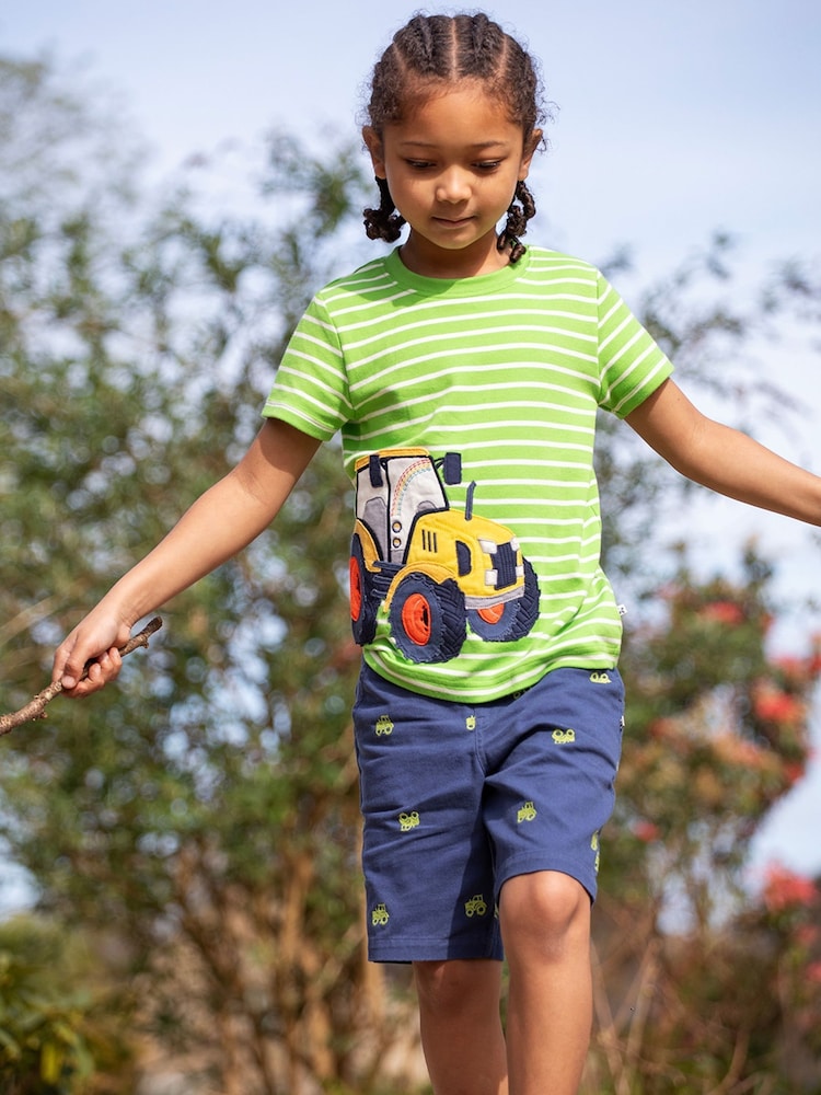 Frugi Green Sid Appliqué 100% Organic Cotton T-Shirt - Image 1 of 5