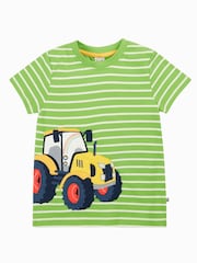 Frugi Green Sid Appliqué 100% Organic Cotton T-Shirt - Image 2 of 5