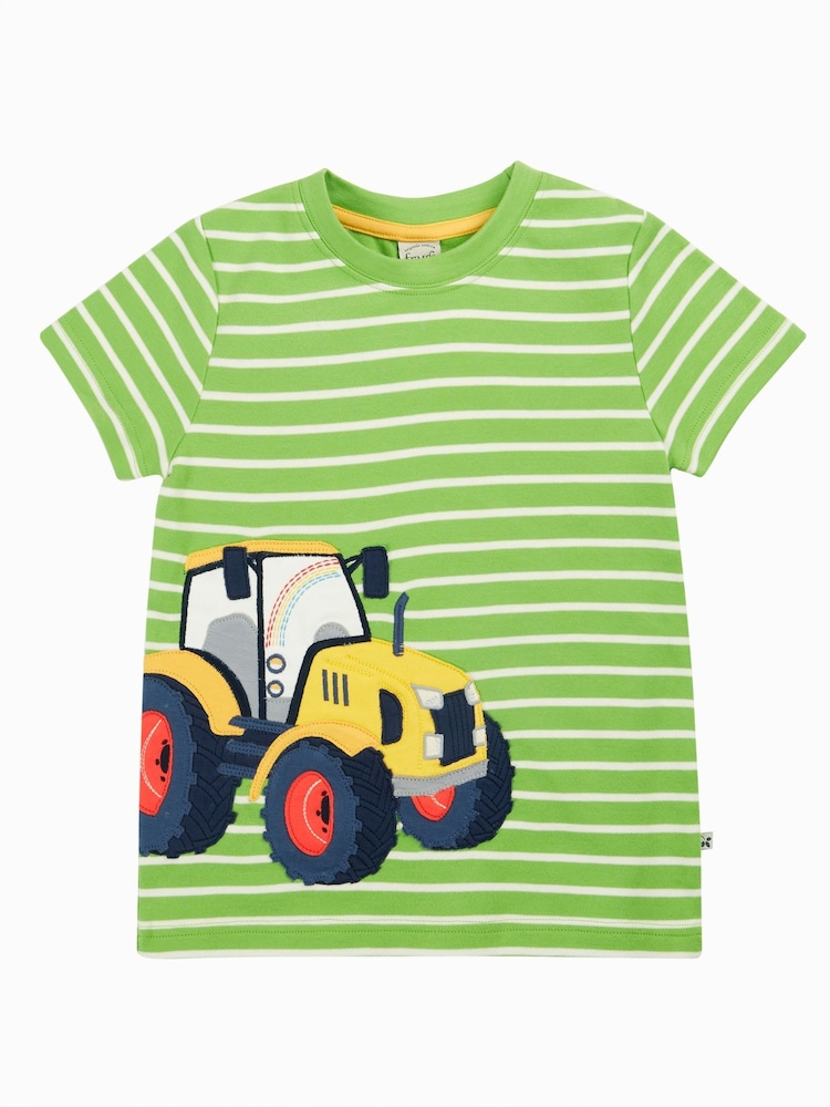 Frugi Green Sid Appliqué 100% Organic Cotton T-Shirt - Image 2 of 5