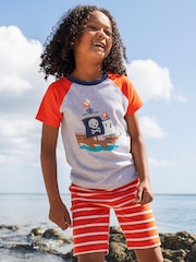 Frugi Blue Stithian 100% Organic Cotton Shorts - Image 1 of 5
